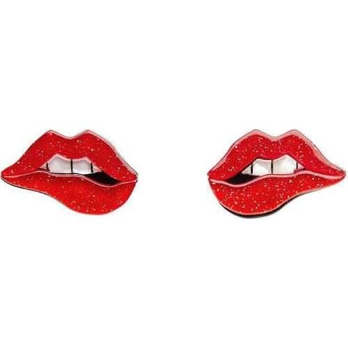Acrylic KISS Earrings Lip Earrings Women stud earring Jewelry