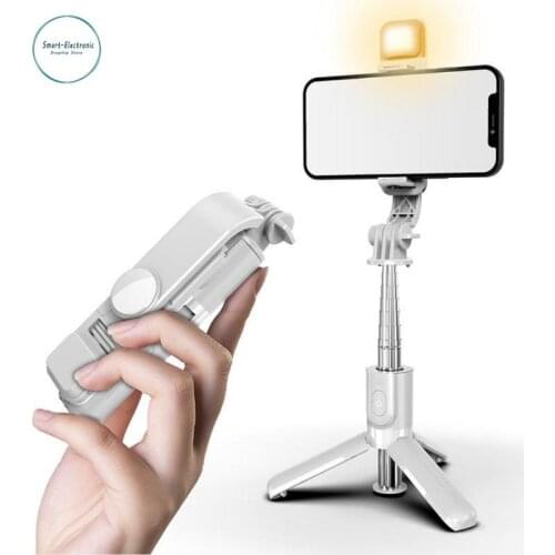 Aluminum Alloymini Bluetooth-compatible Tripod Selfie Stick Foldable Portable Remote Control Tripod With Fill Light Shutter