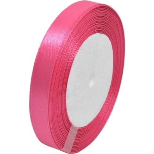 25yards 4/8" (12mm) Single Face Satin Ribbon Wedding Party Table Anniversary Cake Flower Decorating Fuchsia