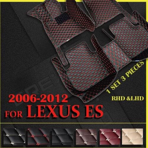 Leather Car floor mats for LEXUS ES series 240 350 2006-2010 2011 2012 Custom auto foot Pads automobile carpet cover