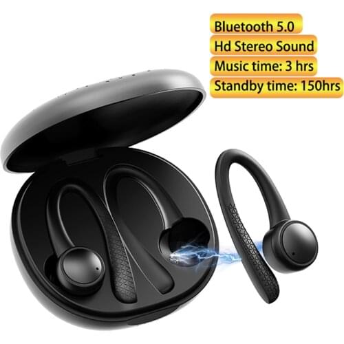 CVC 6.0 Ture Wireless In-Ear Stereo Bluetooth 5.0 TWS Earphone Earbuds Ear Hook Headphone Sweat Proof with Mic Handsfree