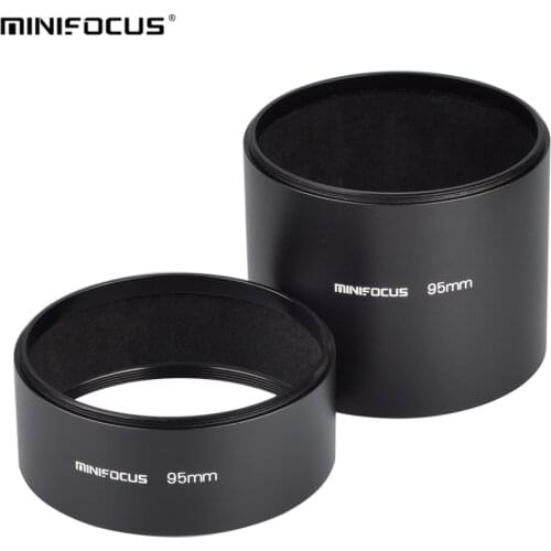 MINIFOCUS 39mm x 95mm Screw in Telephoto Metal Lens Hood for Mirror Tele Reflex Camera Lens with 95mm Filter Thread Aluminium