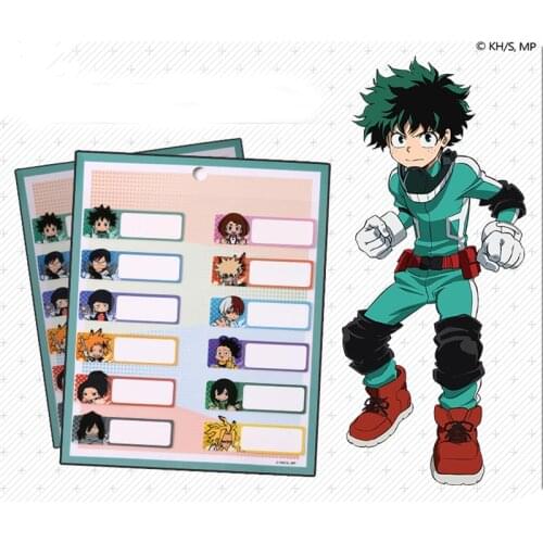Brdwn Boku No My Hero Academia Official Authorization Cosplay Name Stickers Waterproof Tags Labels Scrapbook School Stationery