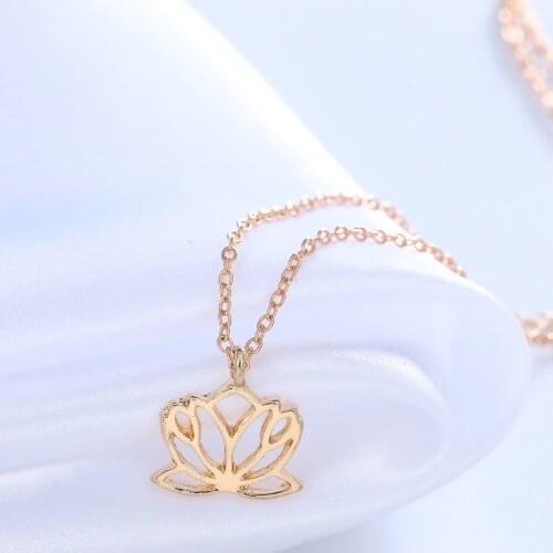 Chandler Simple Lotus Flower Necklace & Pendant For Women Gifts Longo Chain Fashion Accessary Bijouterie Amulet Jewelry
