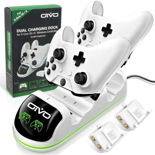 OIVO for Xbox One/One S/One X Dual Controller Charger Status Display Screen Charging Station Dock 2 Rechargeable Battery Pack