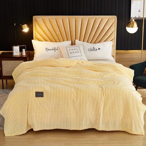 Double Sided Blanket For Bed Winter Bed Blankets For Home Plaid Blanket On The Sofa Solid Color Adult Fleece Blanket On The Bed
