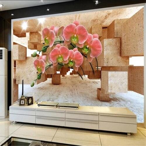 Wellyu Customized large murals fashion home decoration 3d magnolia violet extended space background wall wallpaper