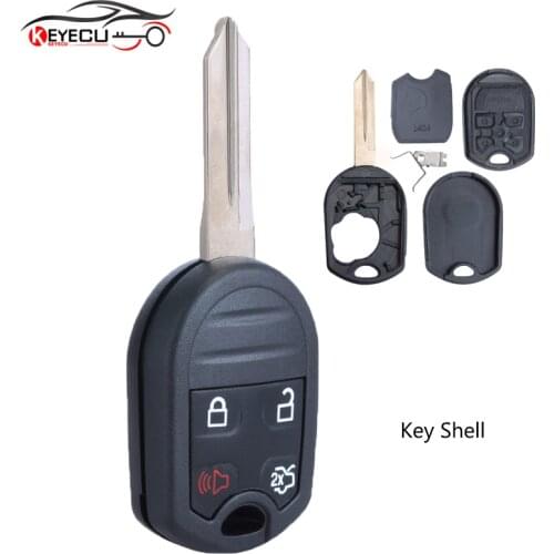 KEYECU 2PCS/Lot 4 Button Replacement Remote Key Shell Case Fob for Ford Expedition F250-350 Mustang 2011 2012 2013
