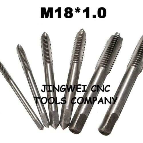 HSS machine tap, machine screw thread tap M18*1.0 fine pitch, metric machine tap with straight flutes