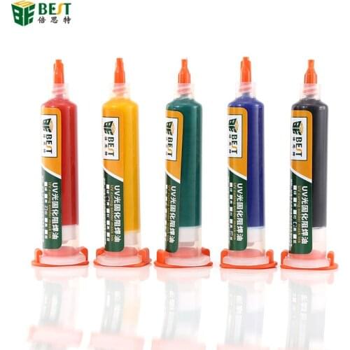 BEST 5Pcs/Lot Red Green Black Yellow Blue Color PCB Repairing UV Solder Mask ink For Motherboard Soldering