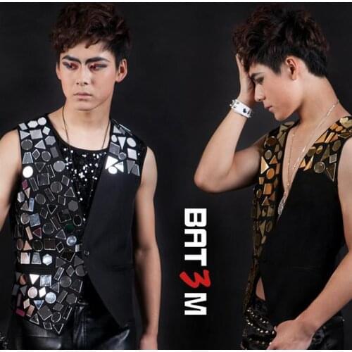 2020 black Golden Lens Singer stage mens vest men brand roupas masculinas sexy tank 1 camisetas regatas 3XL Customizable
