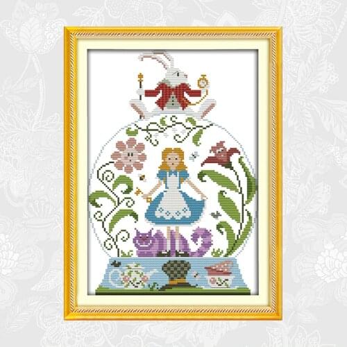 Joy sunday Needlework 14CT 11CT Printed On Canvas Fairy Tales World Cross Stitch Kits Embroidery Set DIY Handmade Crafts