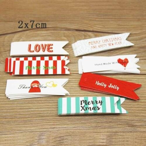 New 7*2CM 50pcs Lovely Handmade jewelry Tags label DIY Merry christmas gifts package Tags Party suppiles wedding favors tag card