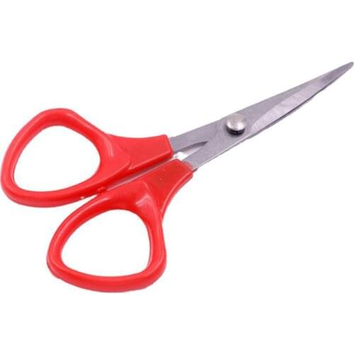 Sewing and Embroidery Scissors Sharp Curved Tips, Plastic Handle Grip, Small, Compact DIY Use for Office, Home, School