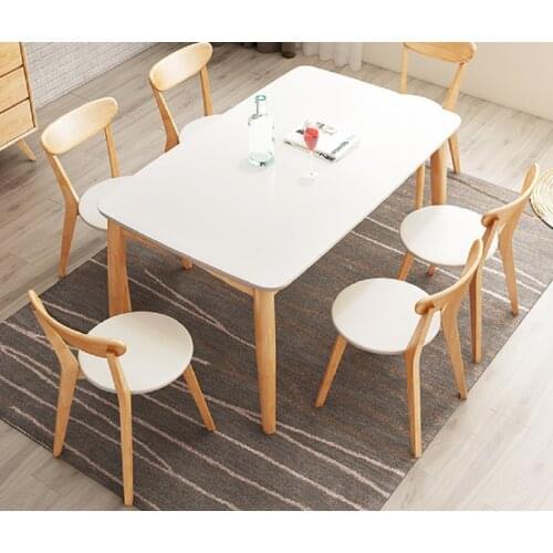 1.3m Nordic modern simple full solid wood dining table for small family rectangular dining table