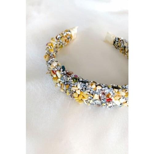 Luxury Baroque Hair Jewelry Accessories Colorful Glass Rhinestone Hairbands for Women Crystal Bead Head Hair Hoop Band
