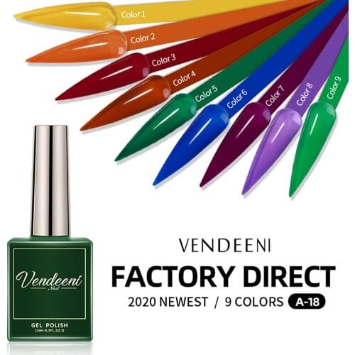 Vendeeni 9 Colors Glazed Series Nail Gel Polish UV LED Soak Off Translucent Gel Varnish Long Lasting Nail Gel Lacquer 15ml