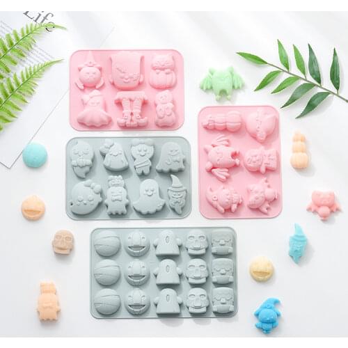 DIY Halloween Silicone Cake Mould Pumpkin Mummy Shaped Handmade Soap Mould Baking Fondant Chocolate Mould Halloween Decoration