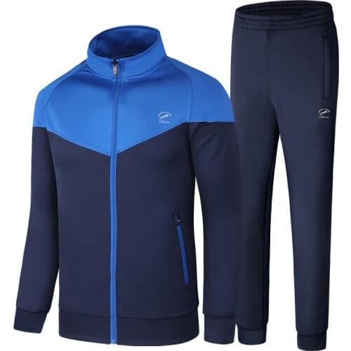 Spring and Autumn New Mens Slim Breathable Sportswear Sets Outdoor running long sleeve jacket pants Two Piece Tracksuit M-5XL