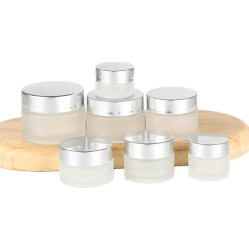 10g Glass Jar Cream Bottle Cosmetic Empty Container with Black Silver Gold Lid and Inner Pad for Lotion Lip Balm