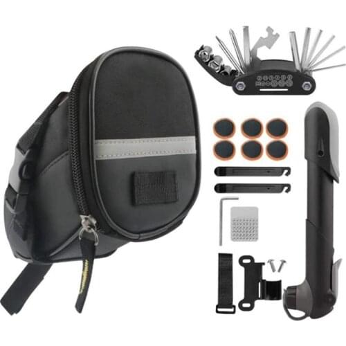 Bicycle Saddle Bag Repair Tools Kits Cycling Rear Seat Bag with Repair Tool with Pump MTB Mountain Bike Accessories hot sell
