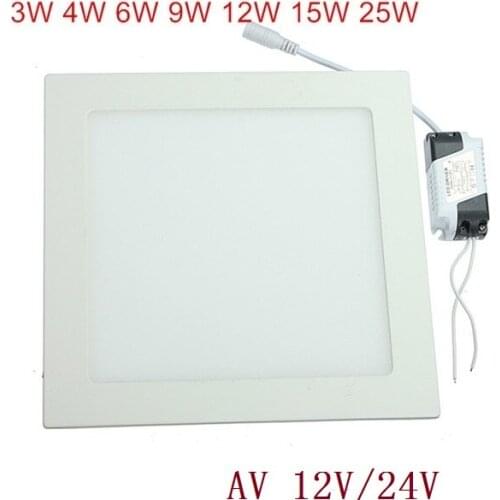 AC 12V/24V LED Ceiling Light 3-25W Warm White/Natural White/Cold White Square Ultra thin led panel light LED Down Light +Driver
