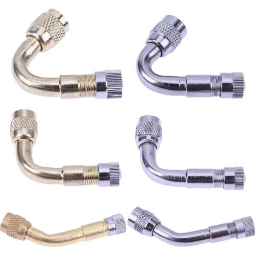 1 Pcs Car And Motorcycle Metal Tire Valve Stem Extension 45/90/135 Degree Adapter Brass Tire Extension Accessory Silver Gold