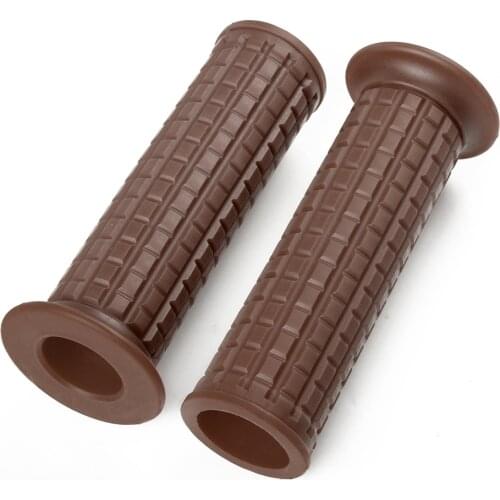 22MM 25MM Universal Vintage Anti-slip Rubber Motorcycle Handle Grips Classic Brown Motorbike Handlebar Grip