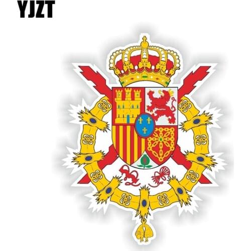 YJZT 10.3CM*14.3CM Funny Spain Coat Of Arms Car Body Car Sticker Creative Decal 6-1933