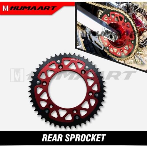 HUMAART Motorcycle Rear Sprocket Set Aluminum Steel 48 T for CR CRF F R X XR R Dirt Bike Motocross MX Fit Chain 520