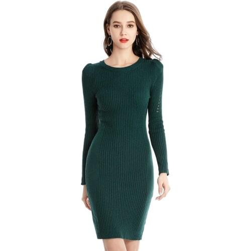 Sweaters Dress Women Clothing Long Sleeve Slim Hip Bottoming Pullover O-Neck Sweater Mini Dress For Women Vestiods Femme Robes