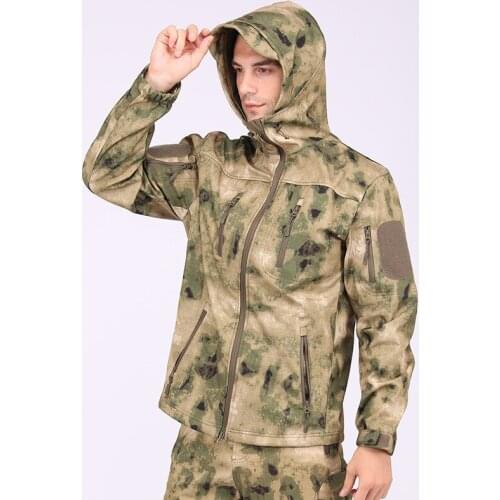 Winter Lurker Shark Skin Soft Shell Tactical Jacket Men Waterproof Windbreaker Fleece Coat Hunt Camouflage Army Military Jacket