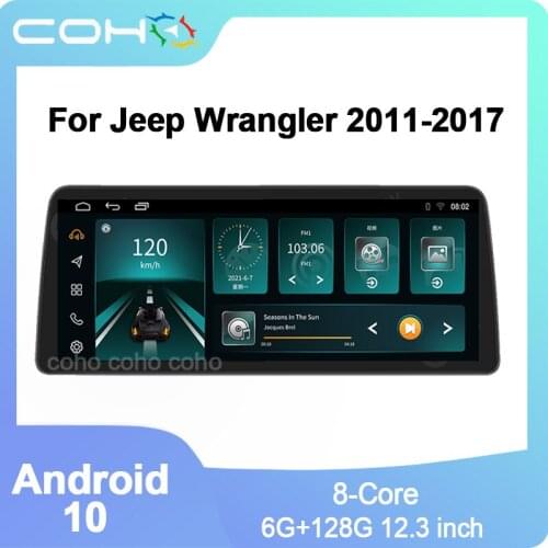 COHO For Jeep Wrangler 2011-2017 Android 10.0 4G Car Radio Player Navigation GPS Eight-Core 6GB+128GB Radio Multimedia