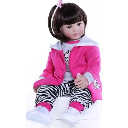 60CM real size Original NPK DOLL bebe reborn toddler girl pink princess baby reborn doll toys very soft touch