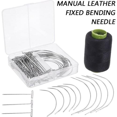 71Pcs T Pins C Curved Needles Hair Wig Sewing Cord Holding Sewing Hair Needles Styling Tools Needles Hair Wig Sewing Pins