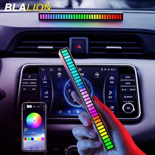 Car Sound Control LED Lights Voice-Activated Music Rhythm Ambient Light RGB Pickup Rhythm Lights 32 LED Car Home Decoration Lamp