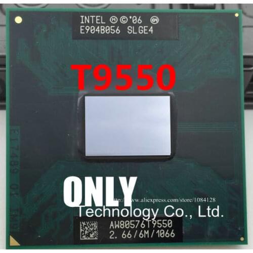 Free Shipping T9550 2.66 / 6M / 1066 SLGE4 PGA notebook CPU E0 stepping support PM / GM45