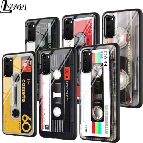 Classical Old Cassette For Samsung Galaxy A71 A51 (5G) A41 A31 2020 A21S A11 A90 A70S A10S A30S A50S Gloss Black Phone Case