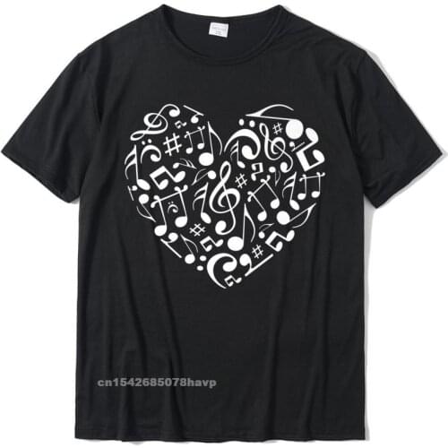 Music Heart Notes T Shirt Love Singers Band Instruments Note Premium T-Shirt Summer T Shirt For Men Cotton Tees Design Retro
