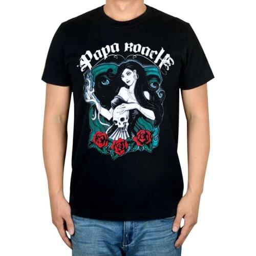16 kinds Summer Style Papa Roach Punk Rock Band Black T shirt 3D mma fitness 100%Cotton Heavy Dark Metal print Tshirt Skull