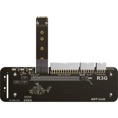 M.2 Key M NVMe External Graphics Card Stand Bracket with PCIe3.0 X4 Riser Cable 25cm 50cm 32Gbs for ITX STX NUC VEGA64