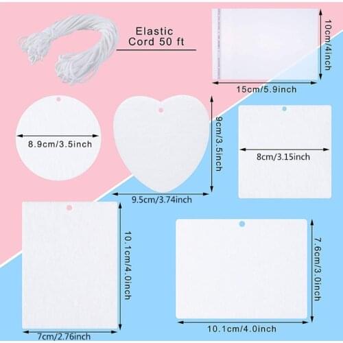 L93F 50 Pieces Sublimation Air Freshener Sheets Blanks Felt Car White Fragrant Sheets