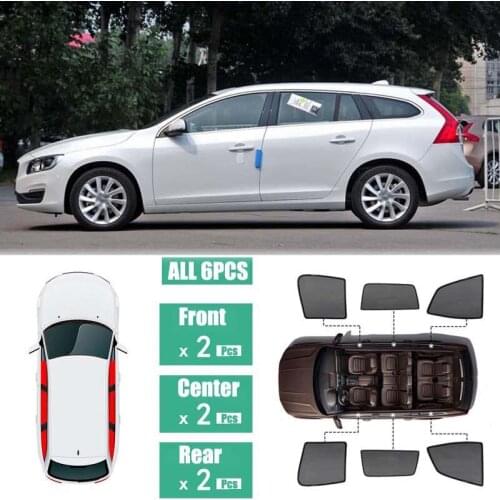 Side Windows Magnetic Sun Shade UV Protection Ray Blocking Mesh Visor Fit For Volvo V60 2010-2018