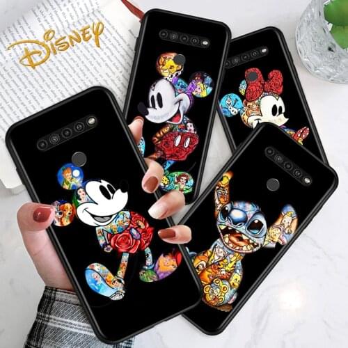 Mickey Tattoo Cartoon for LG G8 G8S G8X V30 V35 V40 V50 V60 ThinQ Q60 K40 K50 K30 K41 K51 K61 K71 K22 Black Phone Case