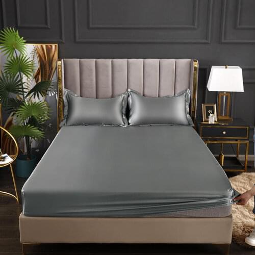 Bonenjoy Bed Sheet Queen King Size Solid Color Bed Cover With Elastic Jacquard Mattress Covers For Double Bed(no pillowcase)
