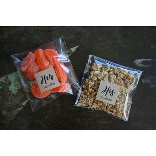 Personalized text His and Her Favorite welcome bags wedding bridal baby shower coffee tea favor stickers envelop seals tattos