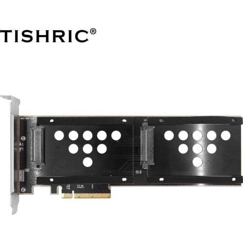 TISHRIC Dual Port U.2 To PCIE 8X Adapter Board Only Support U.2 SSD Riser Card Apply To PCI-E X8 X16 Card Slot Interface Adapter