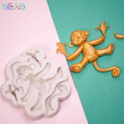 Monkeys Silicone Molds 3D Bananas Silicone Mold Pastry Tools Accessories Baking Molds Biscuits Creativity Baking Molds DIY Molds