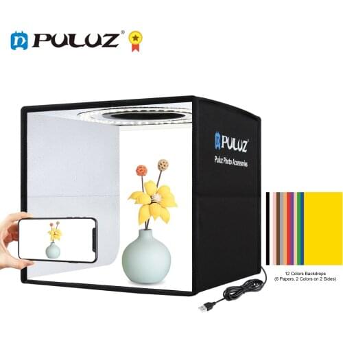 PULUZ Folding Portable Photo Lighting Studio Shooting Tent Box 12 Colors Backdrops Led Softbox Product Photography Accessories