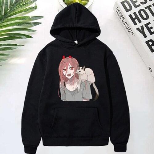 Manga Chainsaw Man Print Hoodies Japan Anime Ayanami Hoodies Unisex Personality Creativity Sweatshirt Cute Men Women Streetwear